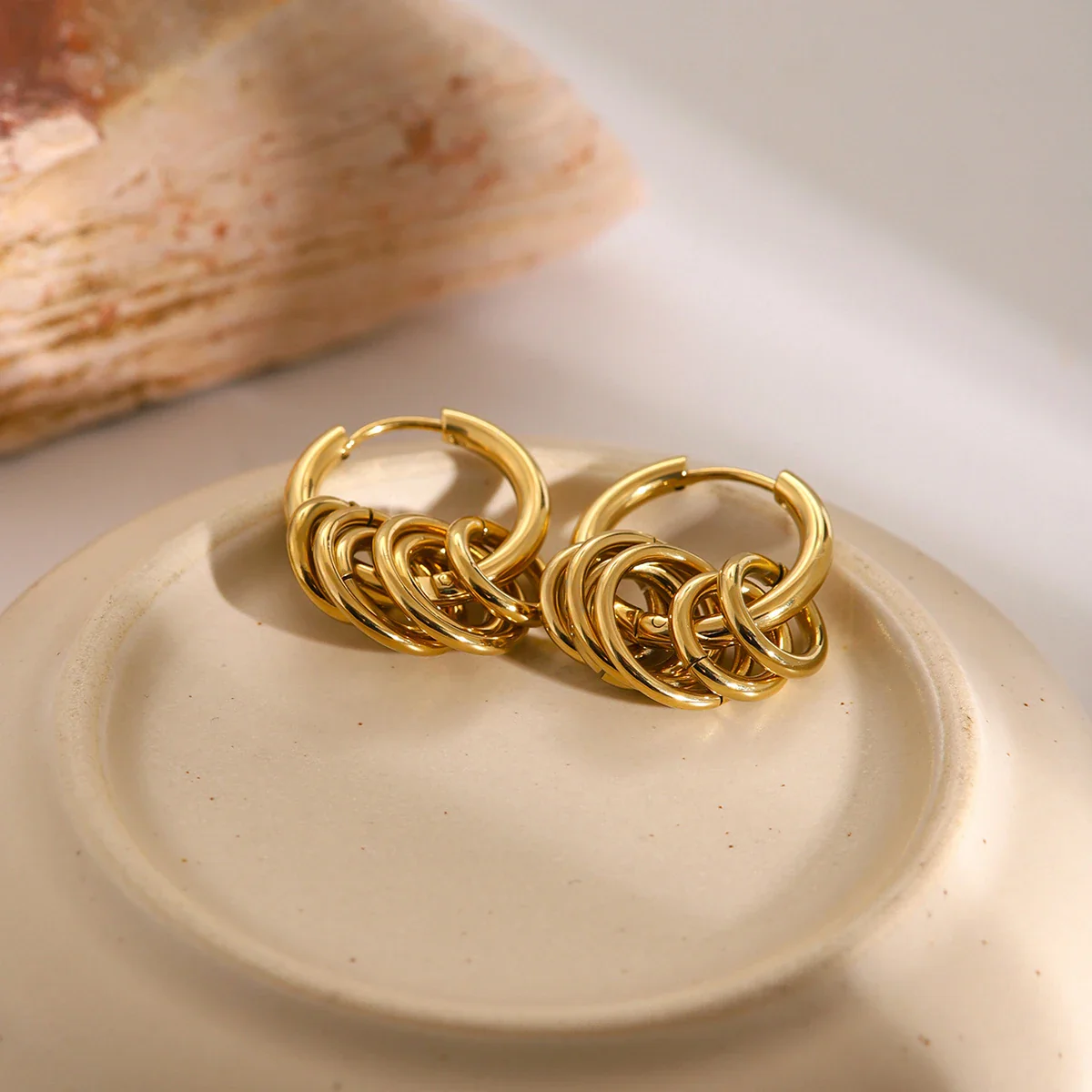 Dainty Huggie Hoop Spiral Earrings - Image 4