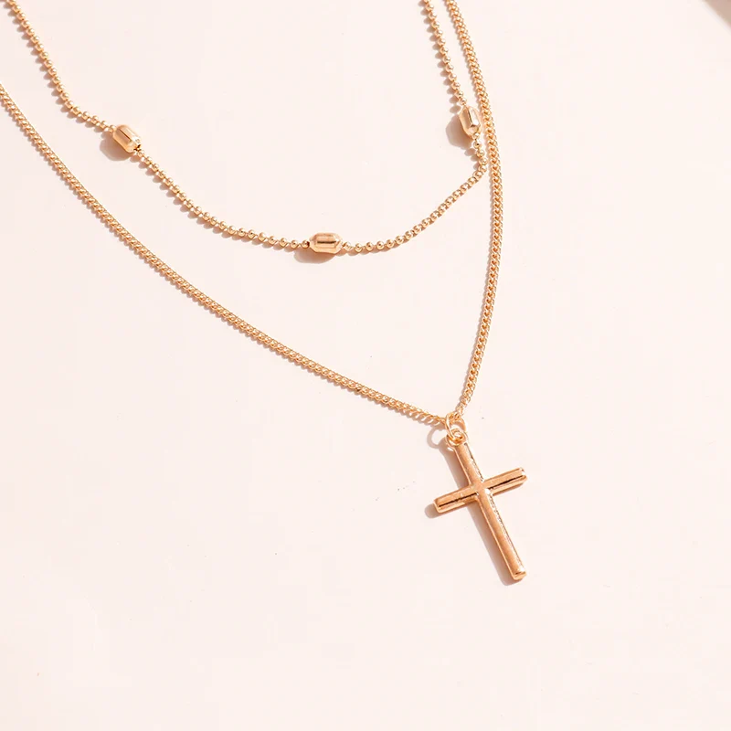Dainty Layered Choker and Cross Necklace - Image 6