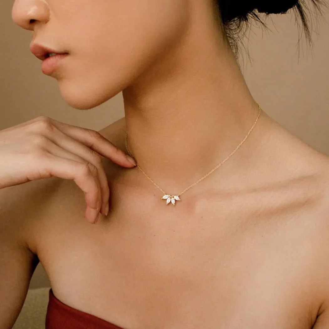 Dainty Lotus Floral Necklace - Image 3