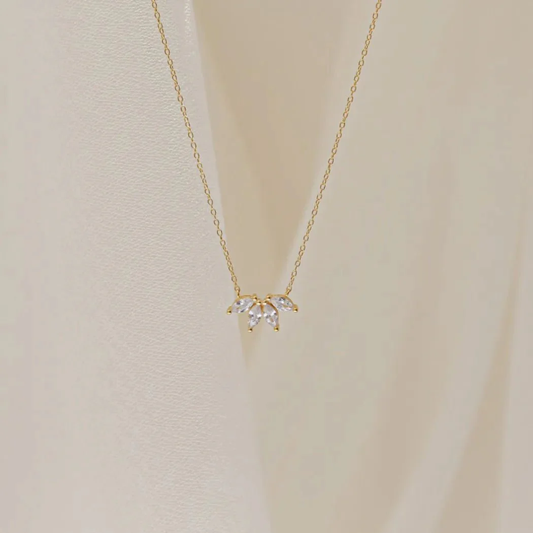Dainty Lotus Floral Necklace - Image 5