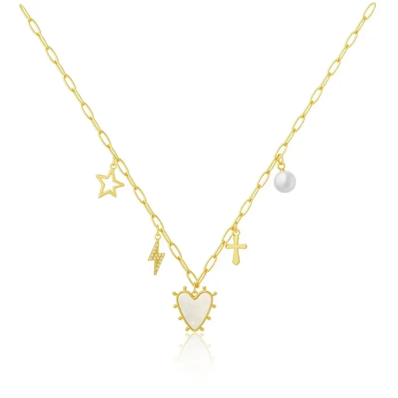 Dainty Paperclip Chain Charm Necklace - Image 6