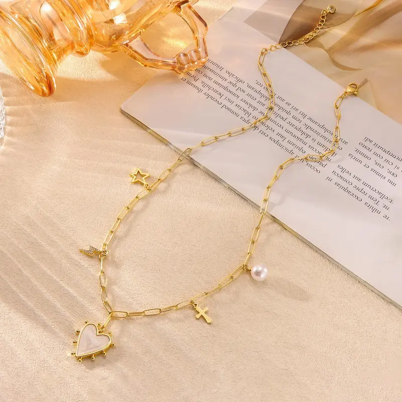 Dainty Paperclip Chain Charm Necklace - Image 7