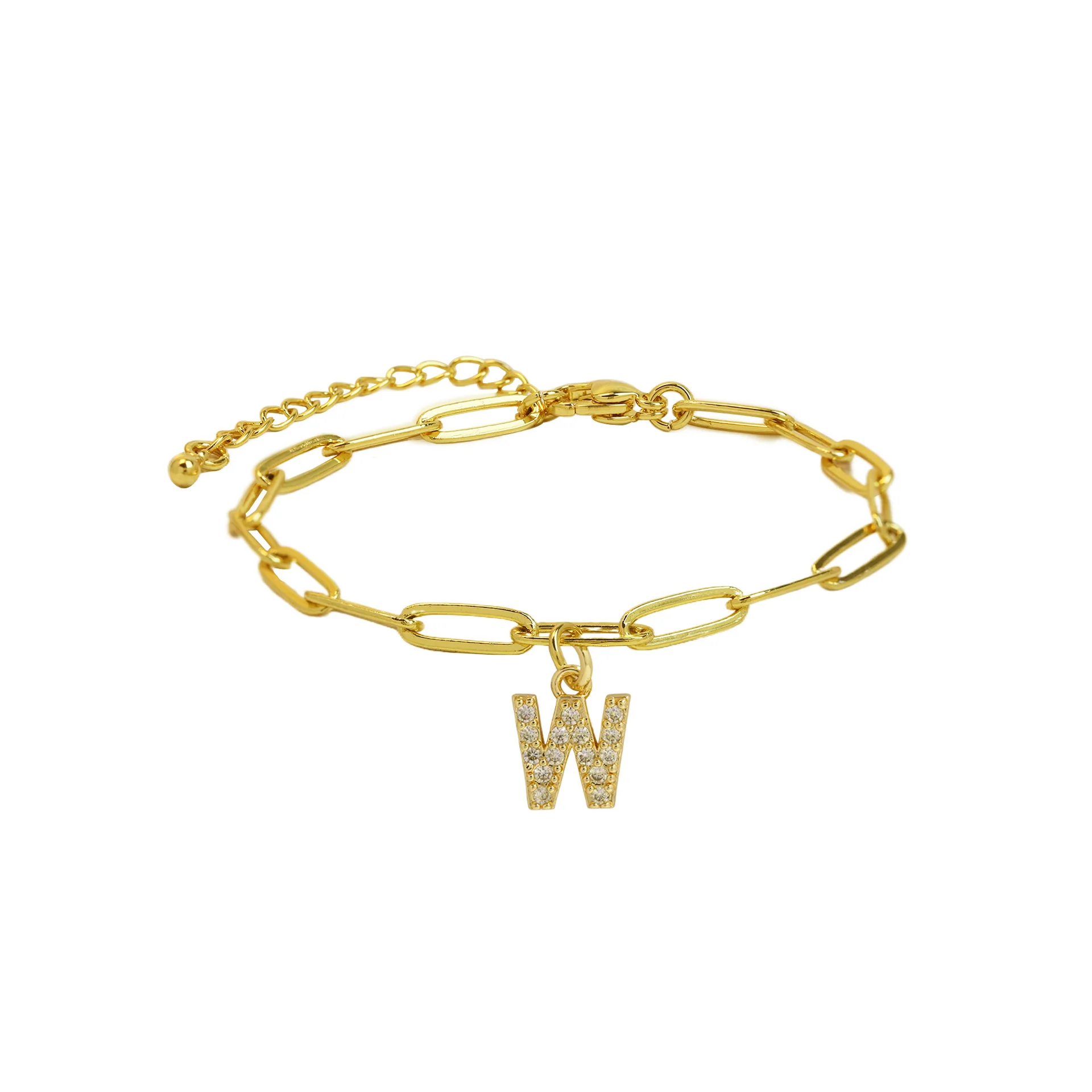 Dainty Paperclip Letter Initial Bracelet - Image 29