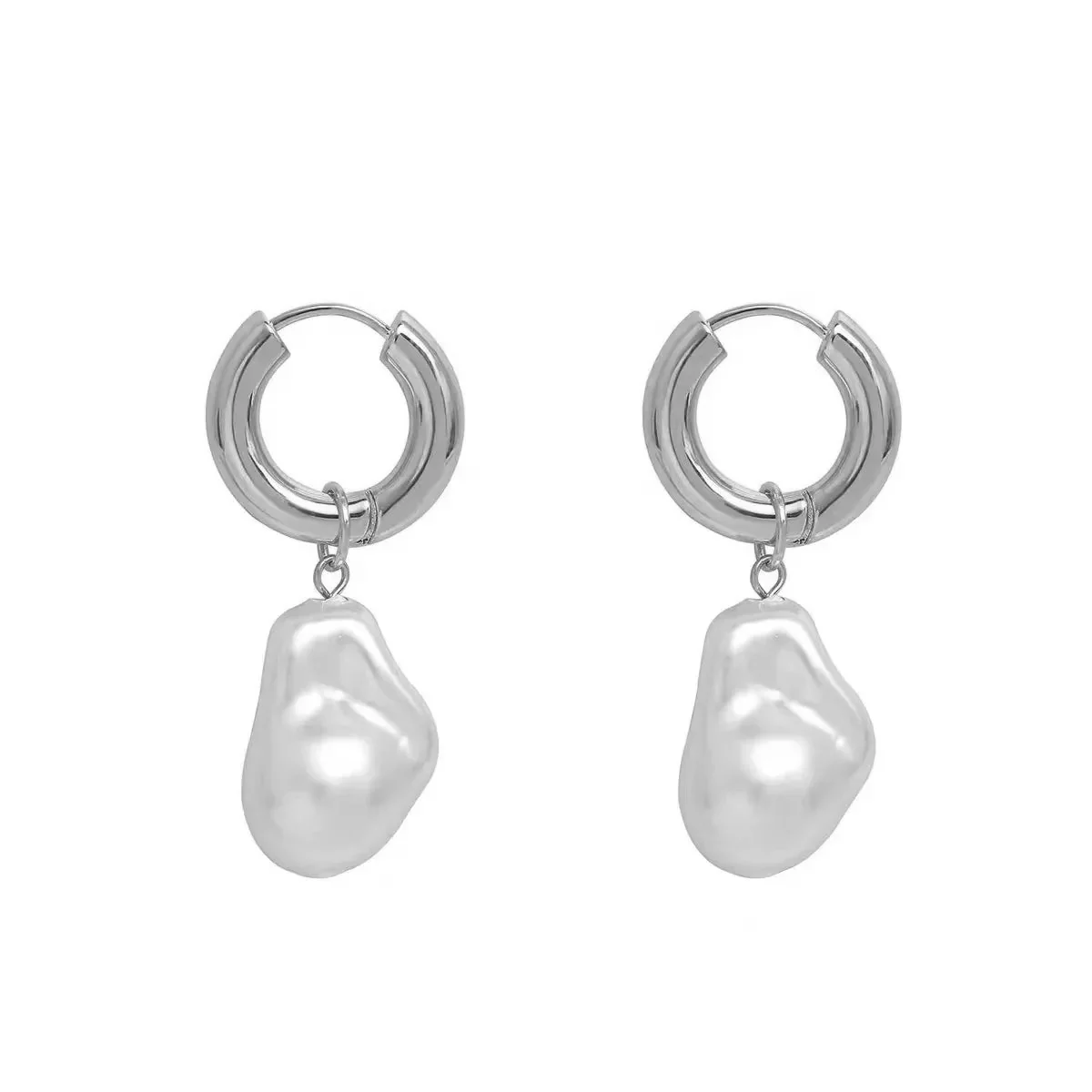 Dainty Pearl Huggie Earrings - Image 10