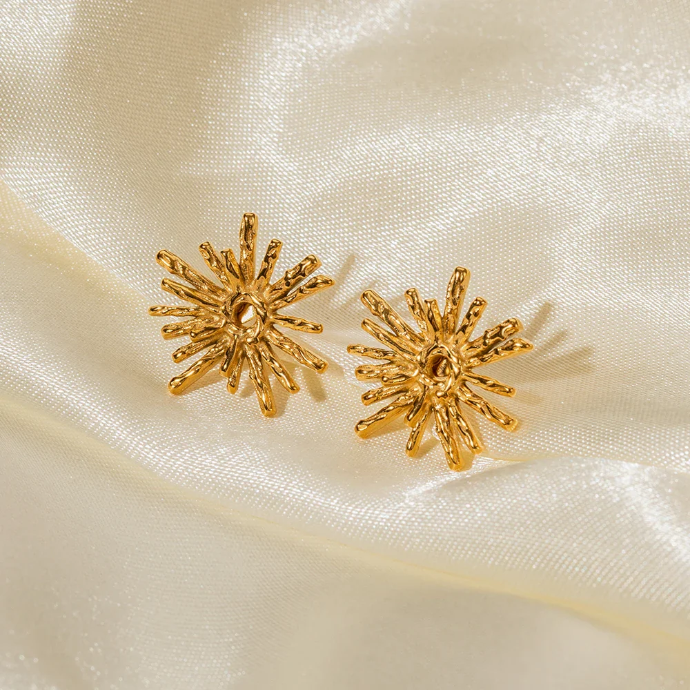 Dainty Radial Shine Stud Earrings - Image 6