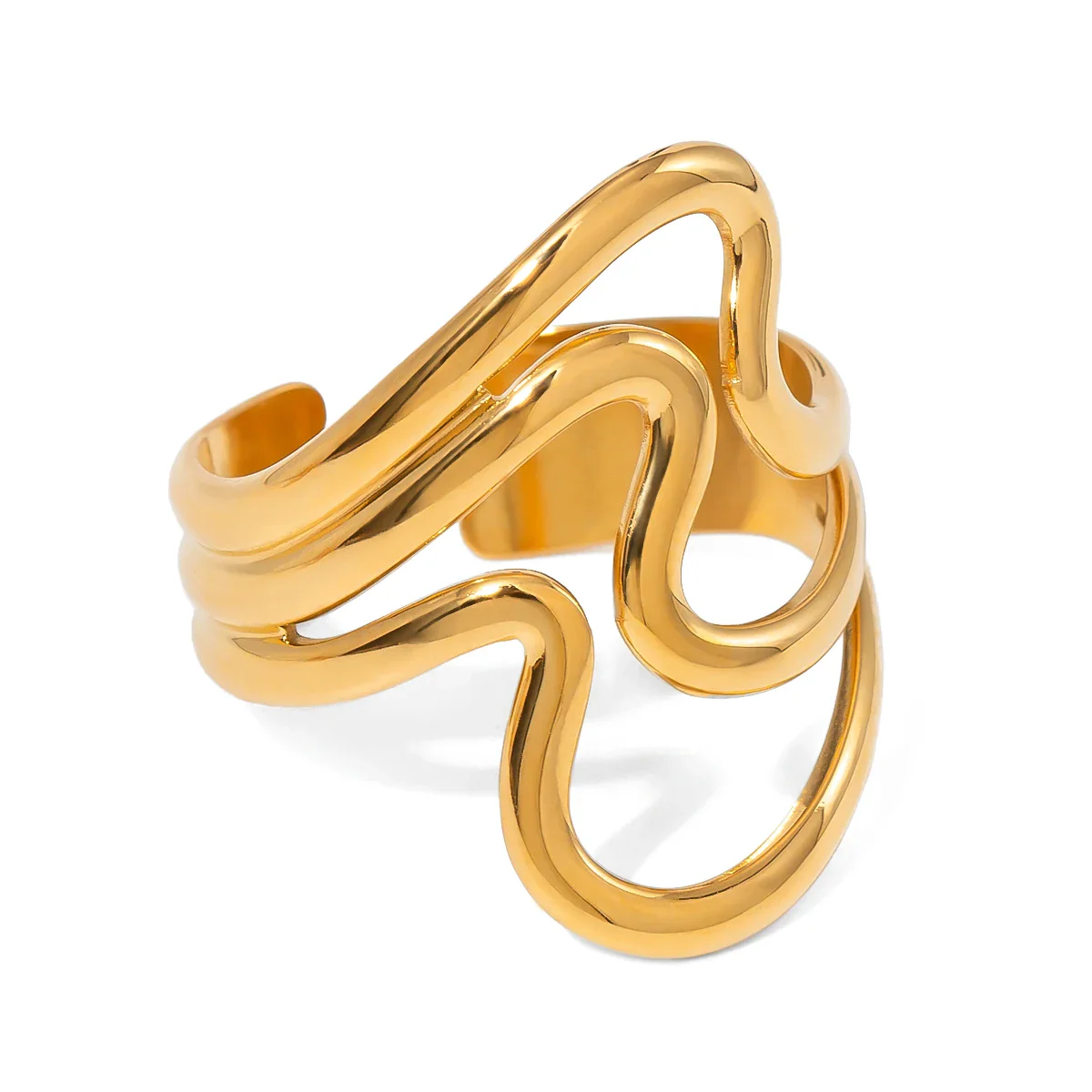 Dainty Ripple Effect Ring - Image 5