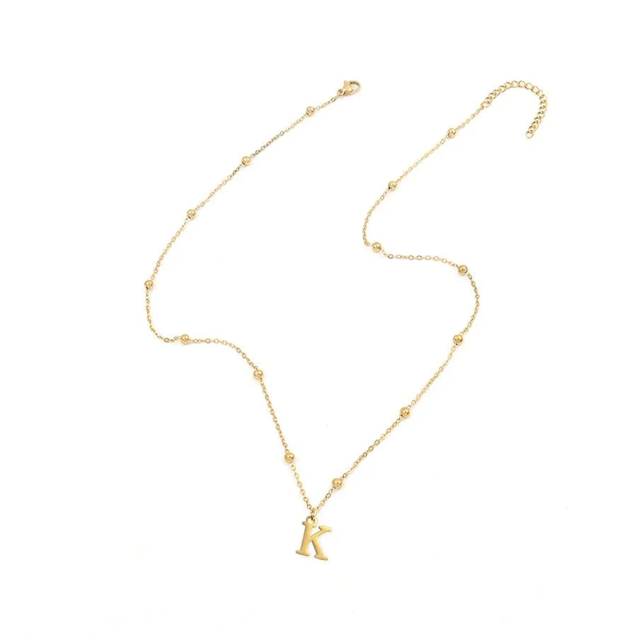 Dainty Satellite Chain Letter Initial Necklace - Image 3