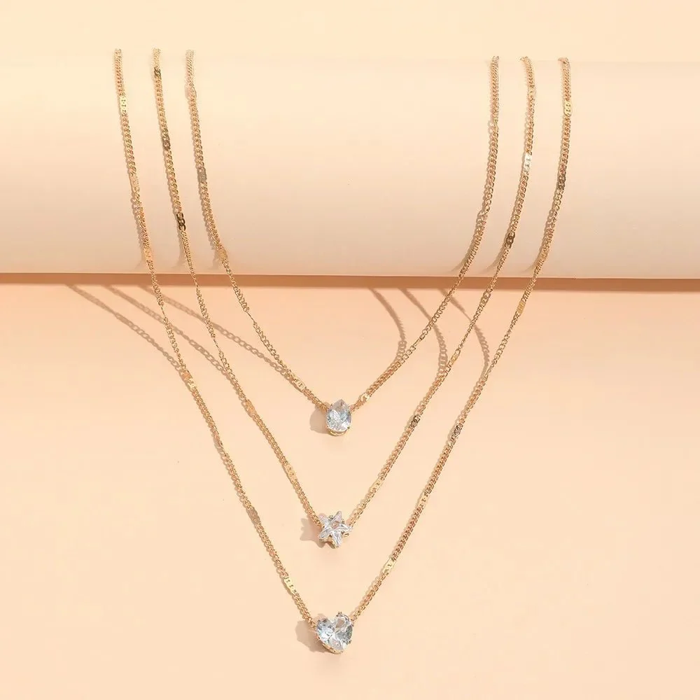 Dainty Shaped Diamonds Necklace Stack - Image 3