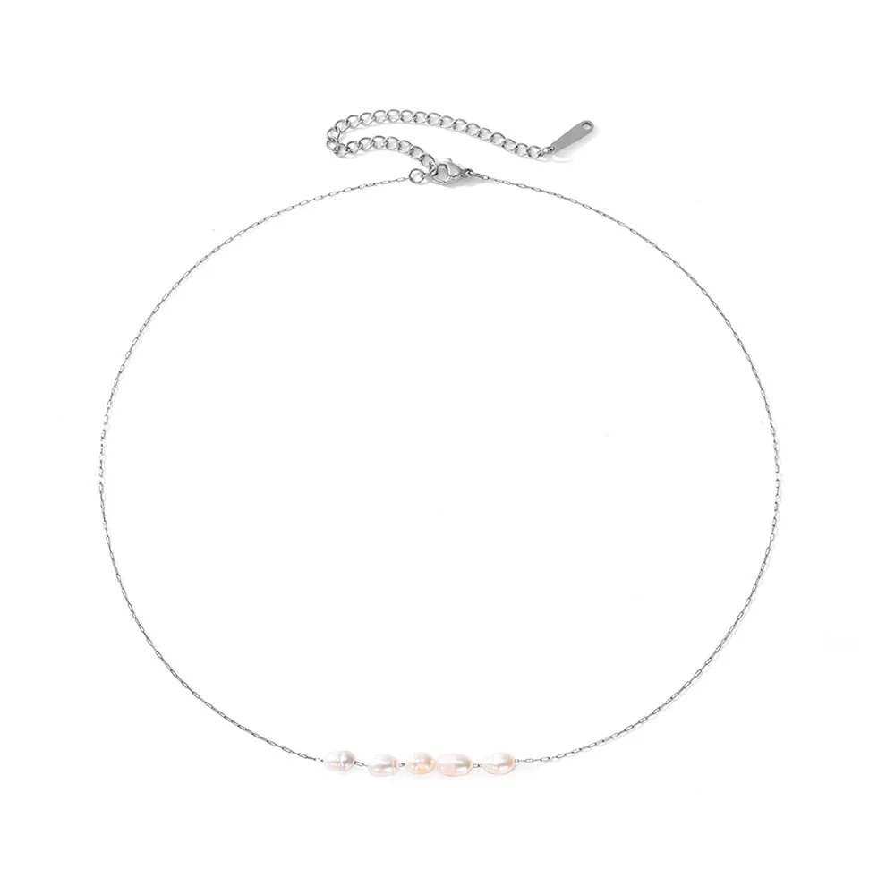 Dainty Strung Beaded Chain Necklace - Image 7
