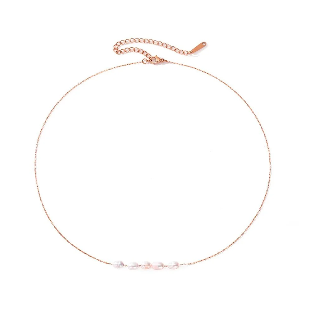 Dainty Strung Beaded Chain Necklace - Image 8