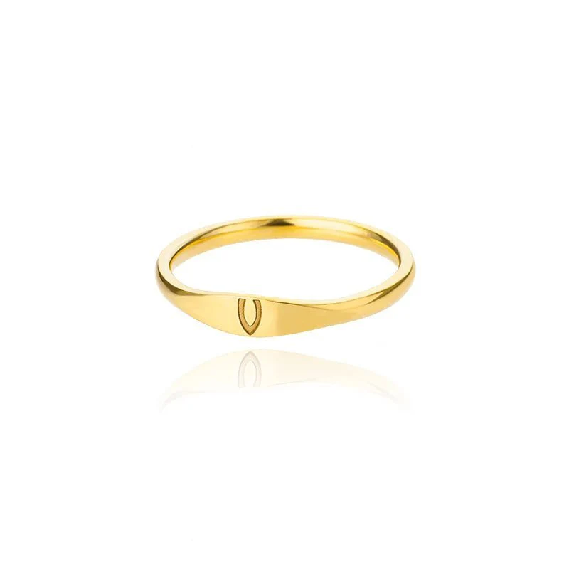 Dainty Thin Letter Initial Ring - Image 31