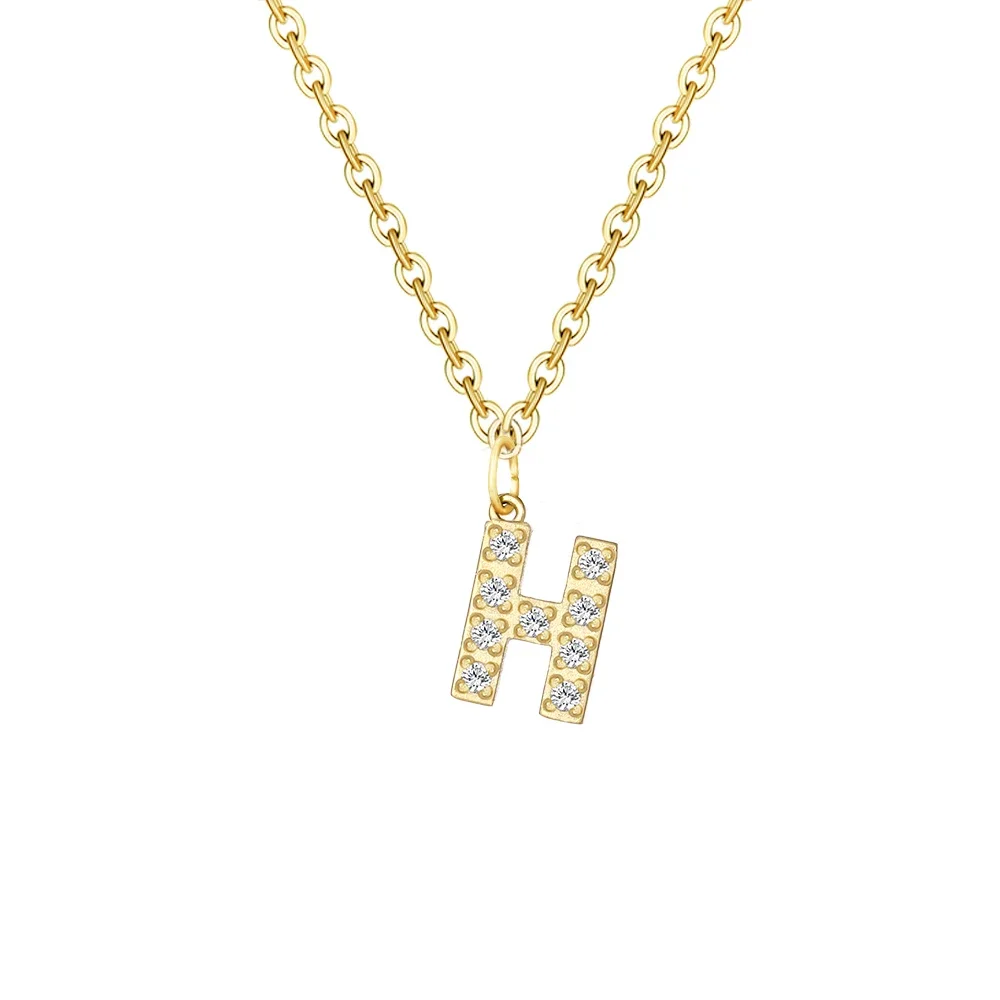 Dainty Zircon Letter Initial, Number, Symbol Chain Necklace - Image 16