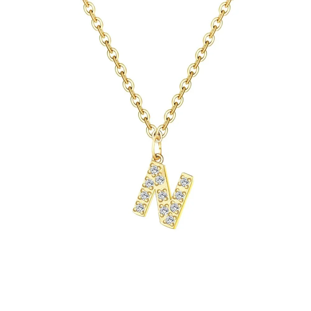 Dainty Zircon Letter Initial, Number, Symbol Chain Necklace - Image 22