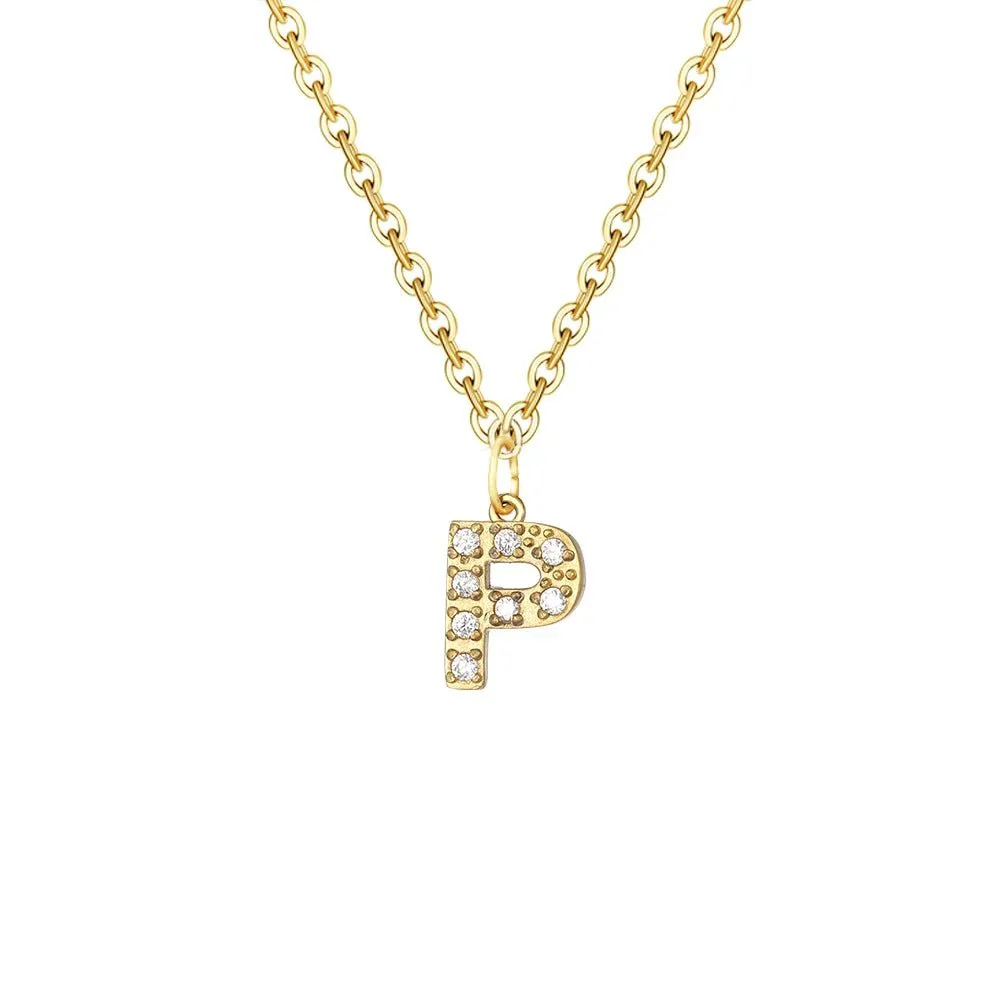 Dainty Zircon Letter Initial, Number, Symbol Chain Necklace - Image 24