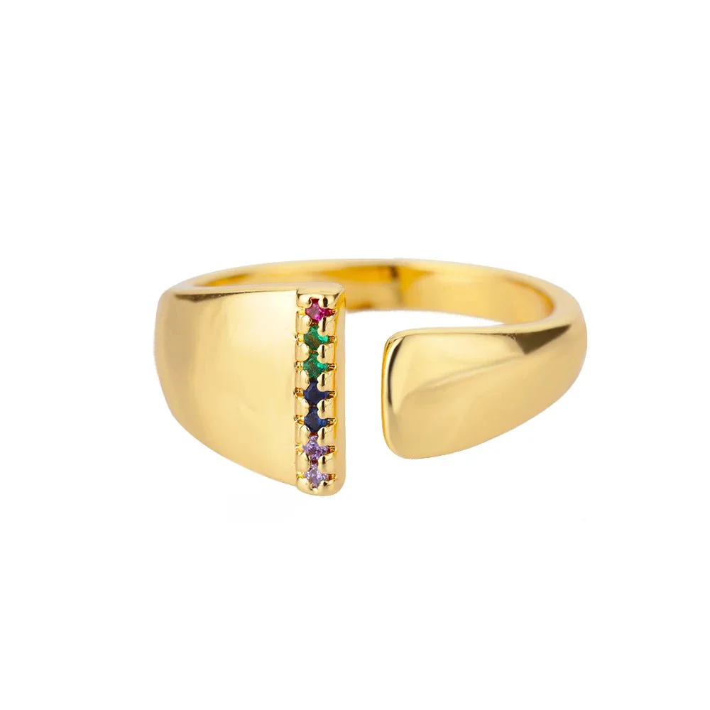 Dazzling Rainbow Custom Letter Initial Rings - Image 15