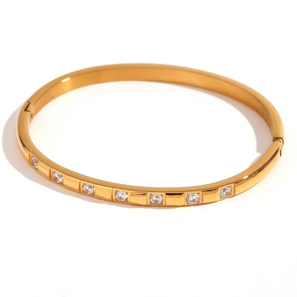 Diamond Accented Gold Cuff Bracelet - Image 11