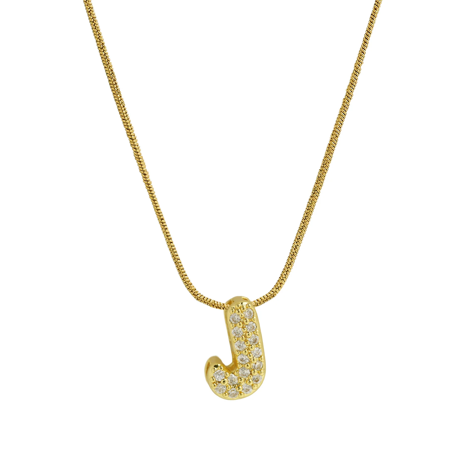 Diamond Bubble Letter Initial Necklace - Image 14