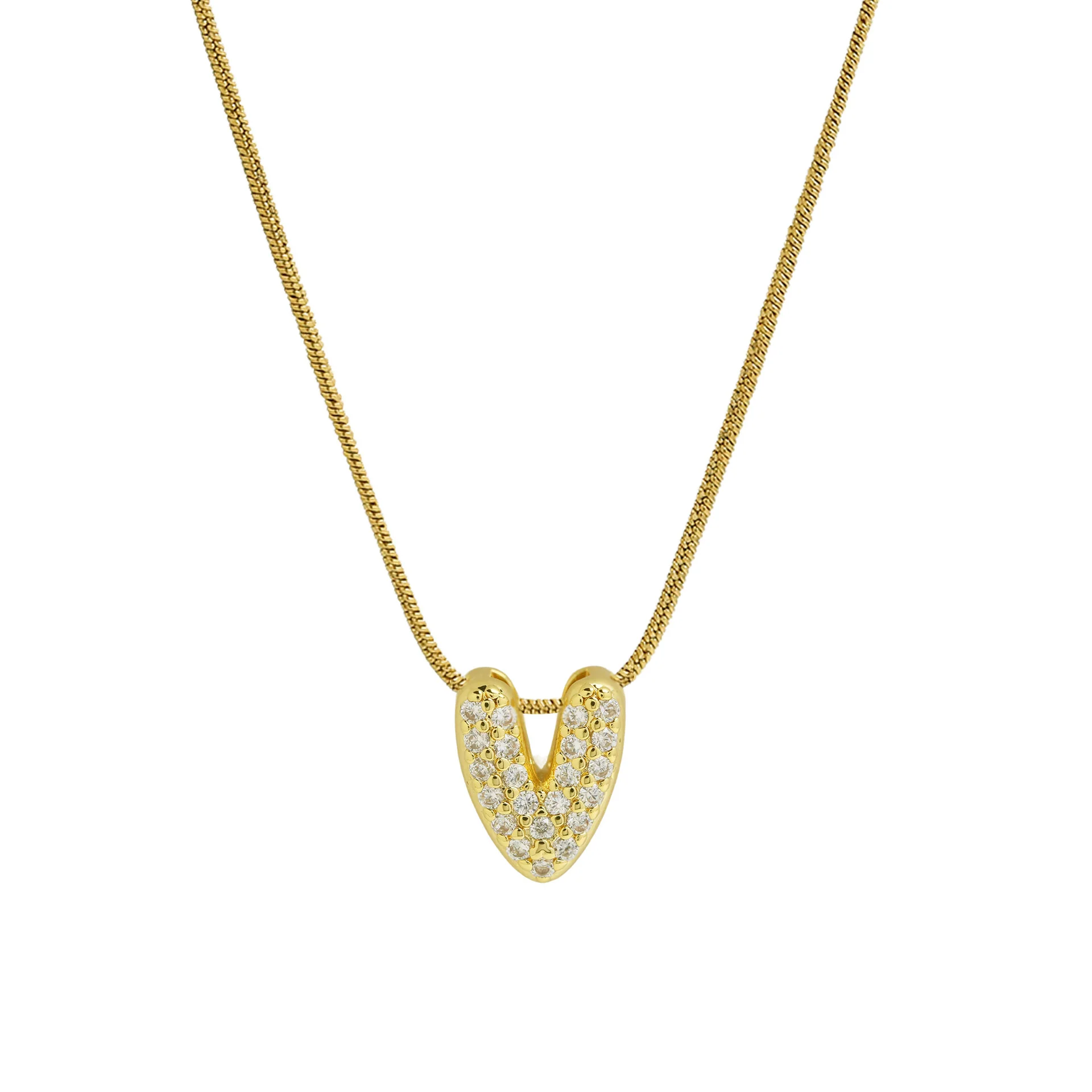 Diamond Bubble Letter Initial Necklace - Image 26