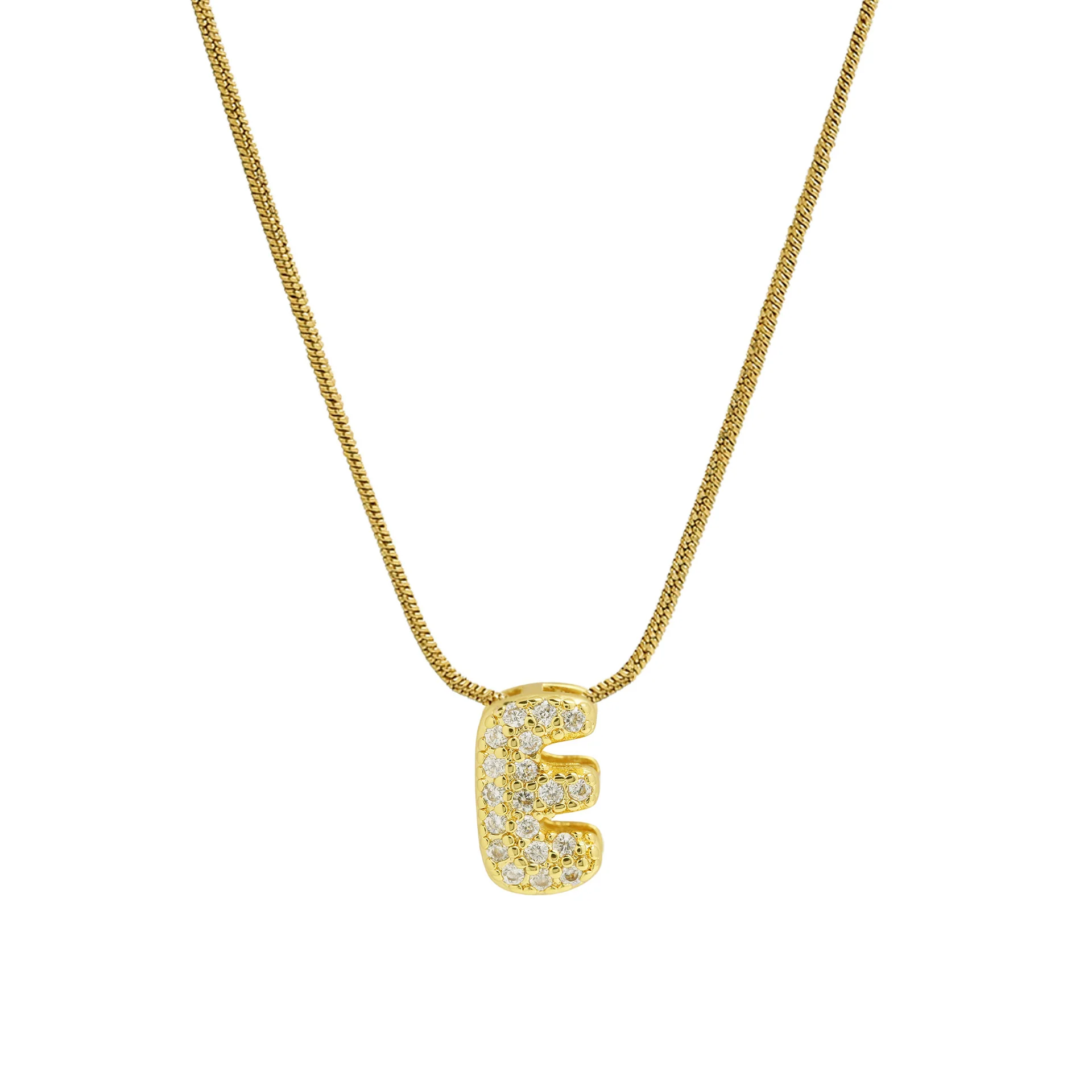 Diamond Bubble Letter Initial Necklace - Image 9