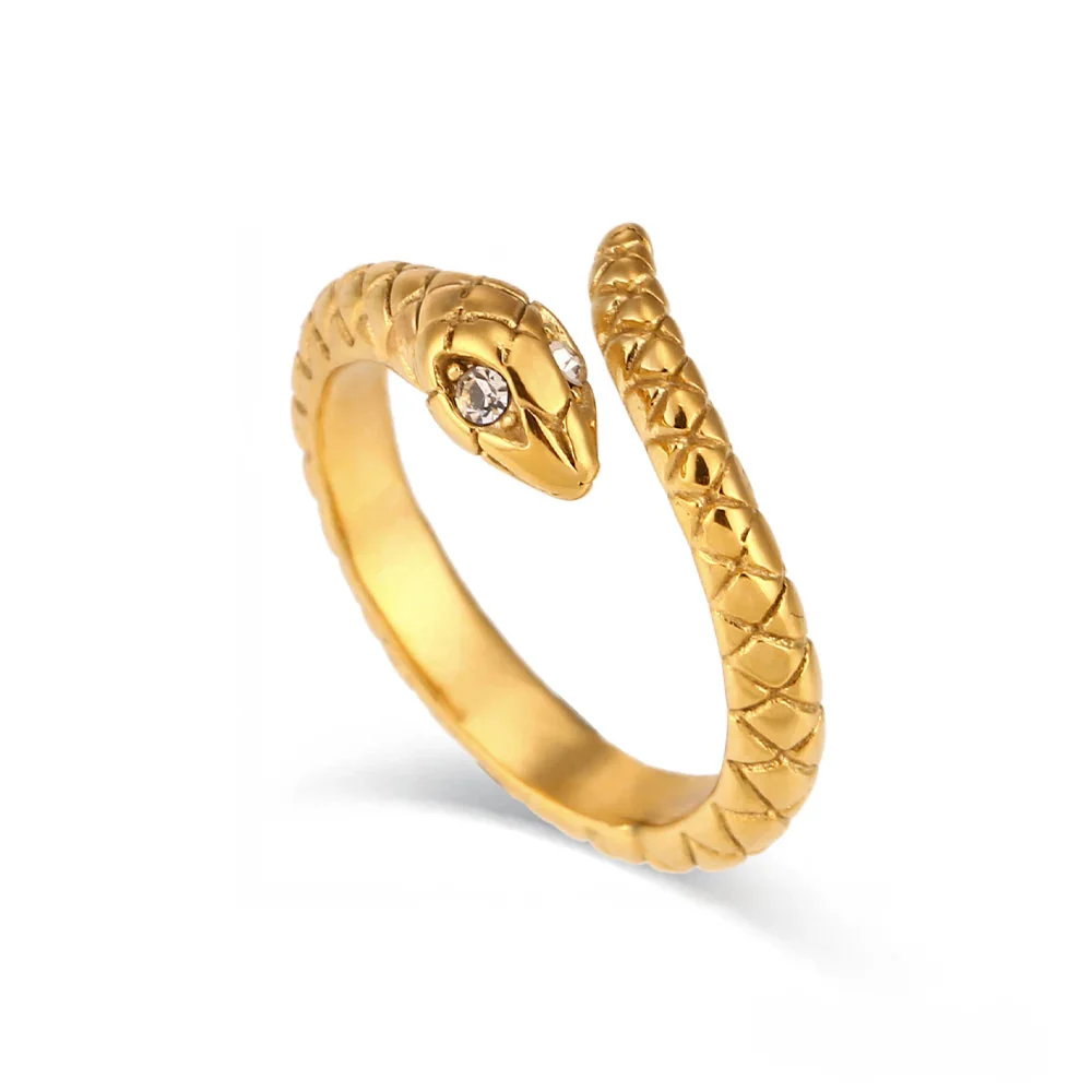 Diamond Eye Snake Wrap Around Ring - Image 7