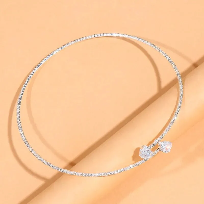 Diamond Heart Open Choker Necklace - Image 3