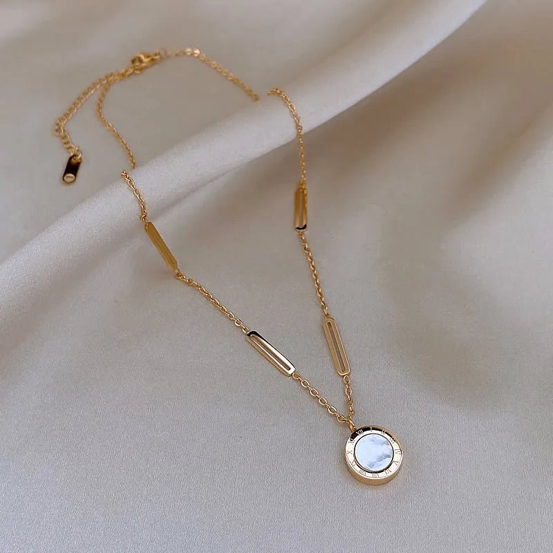 Double Sided Roman Numeral Pendant Necklace - Image 9