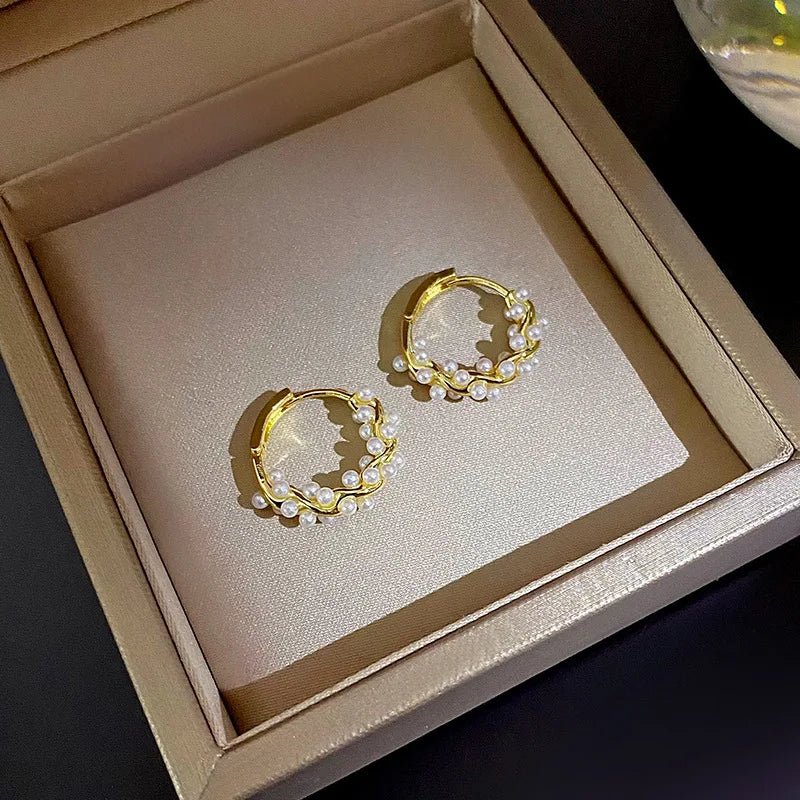 Elegant Beaded Hoop Earrings - Image 7
