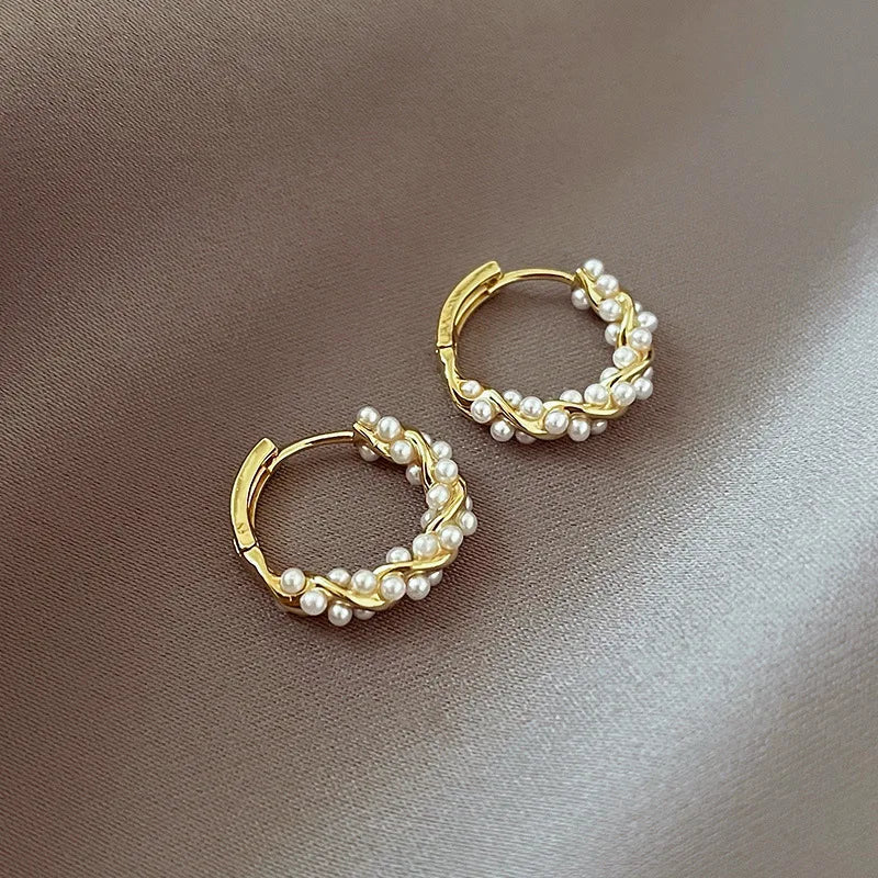 Elegant Beaded Hoop Earrings - Image 8