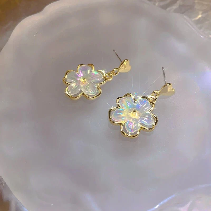 Elegant Gold Accented Floral Earrings - Image 6