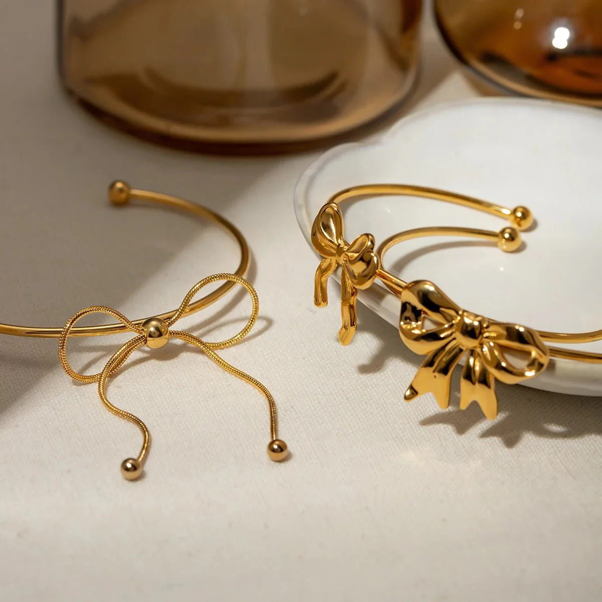 Feminine Bow Cuff Bracelets - Image 4