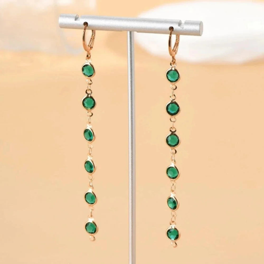 Gem Drop Hoop Earrings - Image 5