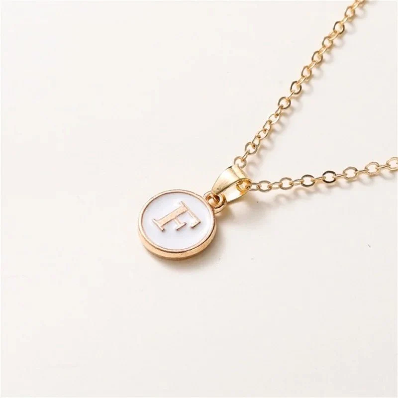 Gold Accented Circle Letter Initial Necklace - Image 10