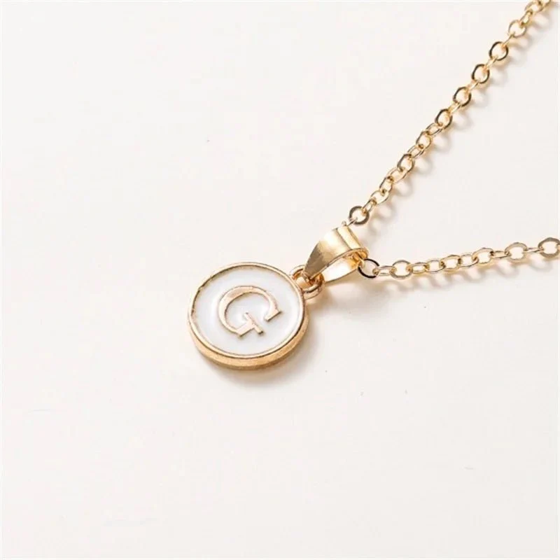 Gold Accented Circle Letter Initial Necklace - Image 11
