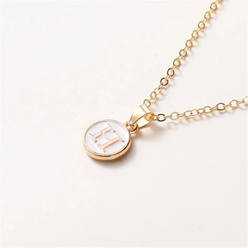 Gold Accented Circle Letter Initial Necklace - Image 12