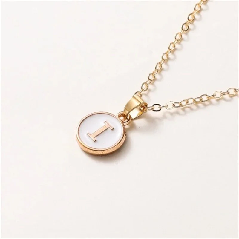 Gold Accented Circle Letter Initial Necklace - Image 13