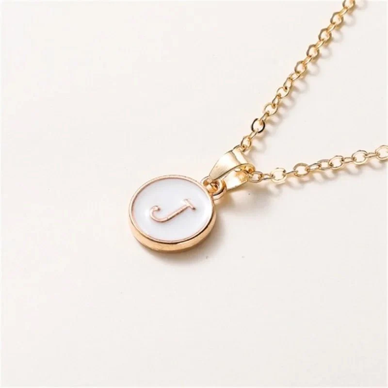 Gold Accented Circle Letter Initial Necklace - Image 14
