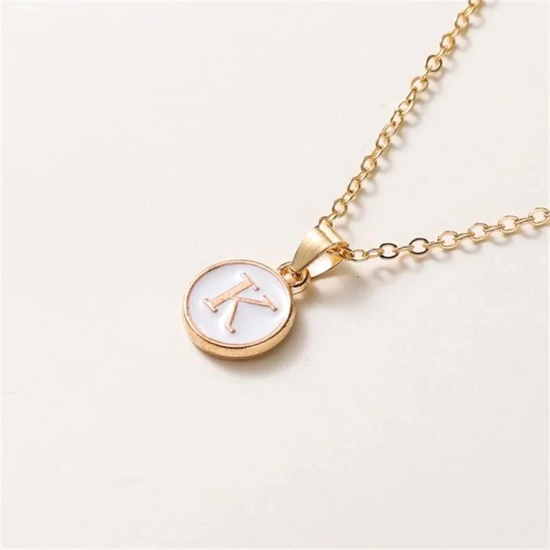 Gold Accented Circle Letter Initial Necklace - Image 15