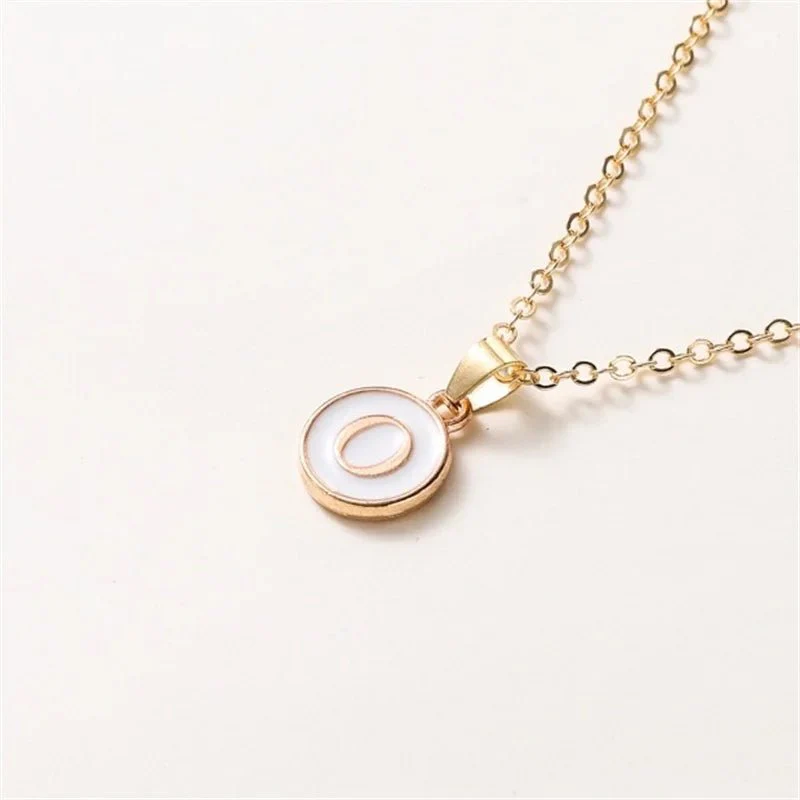 Gold Accented Circle Letter Initial Necklace - Image 19