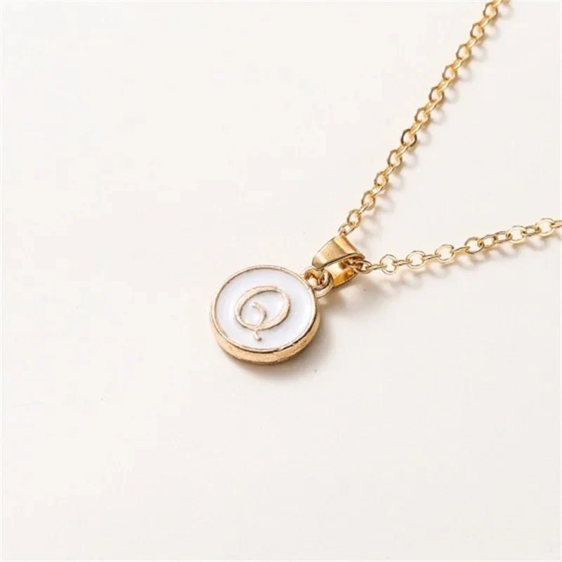 Gold Accented Circle Letter Initial Necklace - Image 20