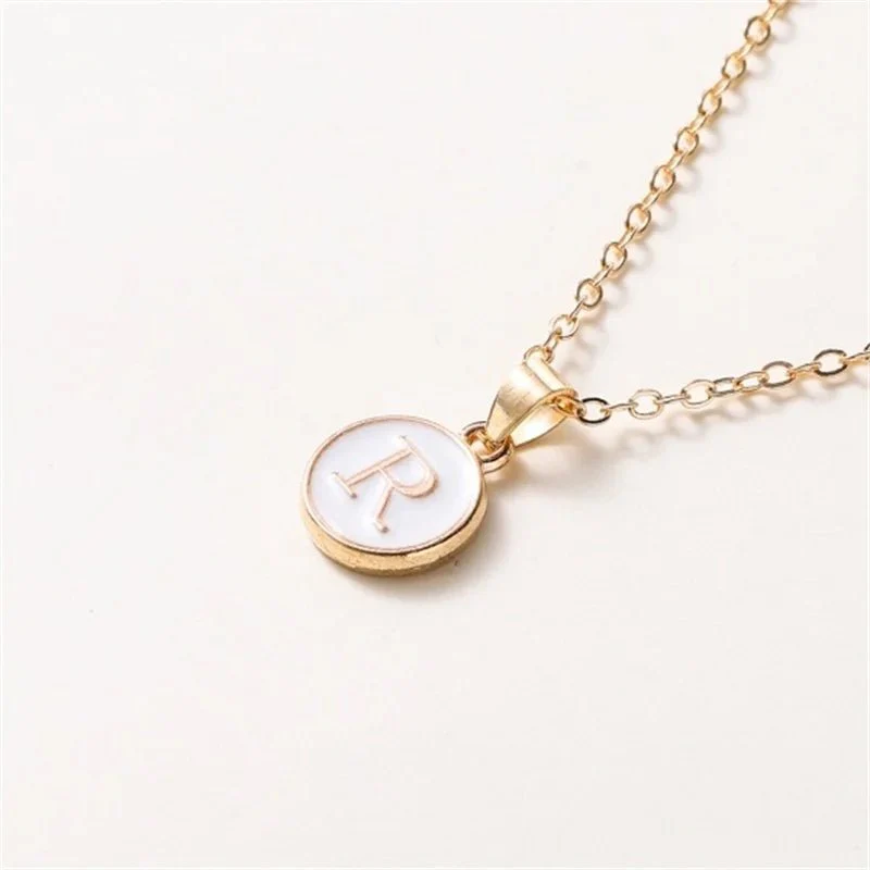 Gold Accented Circle Letter Initial Necklace - Image 22