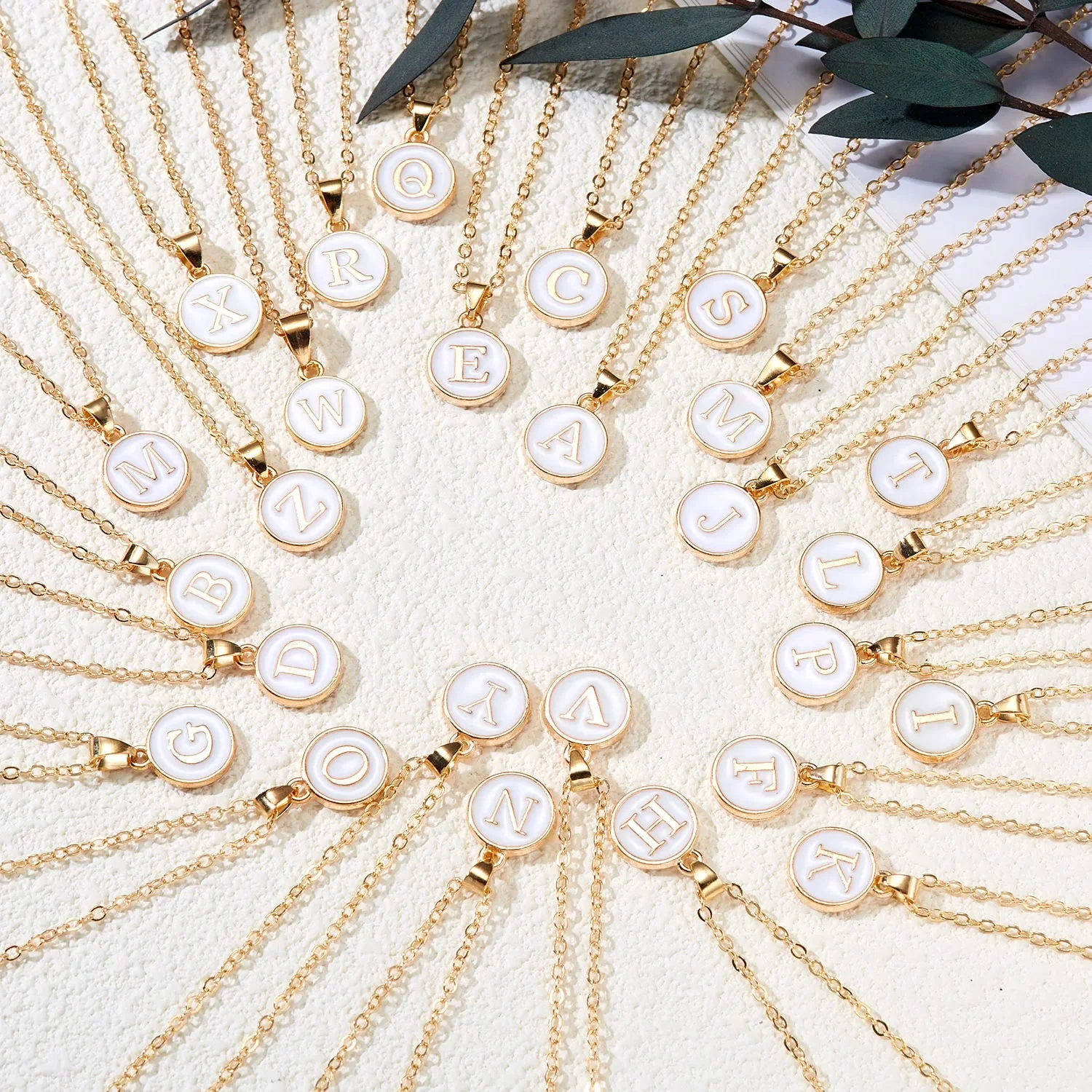 Gold Accented Circle Letter Initial Necklace - Image 3
