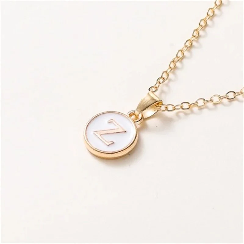 Gold Accented Circle Letter Initial Necklace - Image 30
