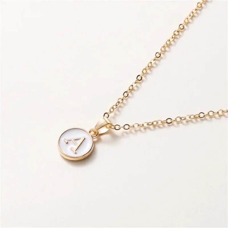 Gold Accented Circle Letter Initial Necklace - Image 5