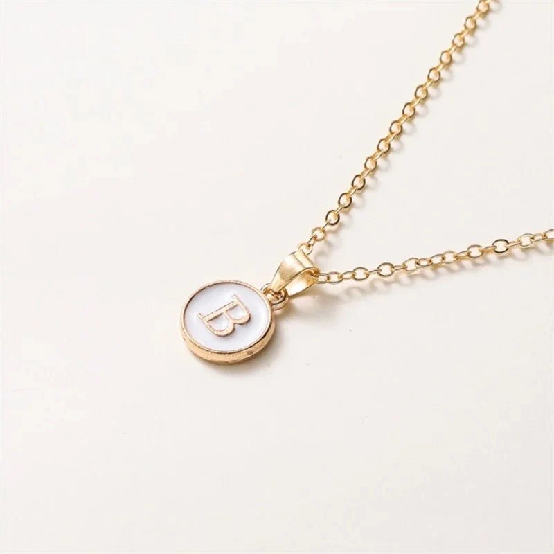 Gold Accented Circle Letter Initial Necklace - Image 6