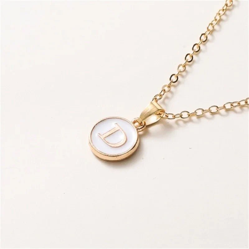 Gold Accented Circle Letter Initial Necklace - Image 8