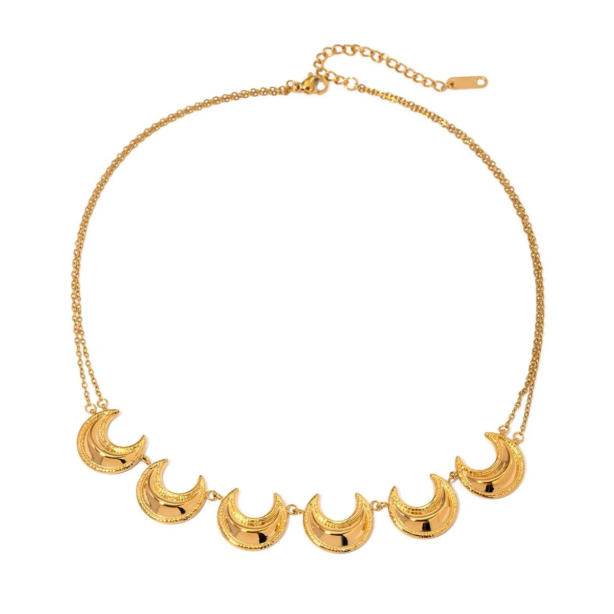 Golden Crescent Moon Astrology Necklace Bracelet Earrings Jewelry Set - Image 8