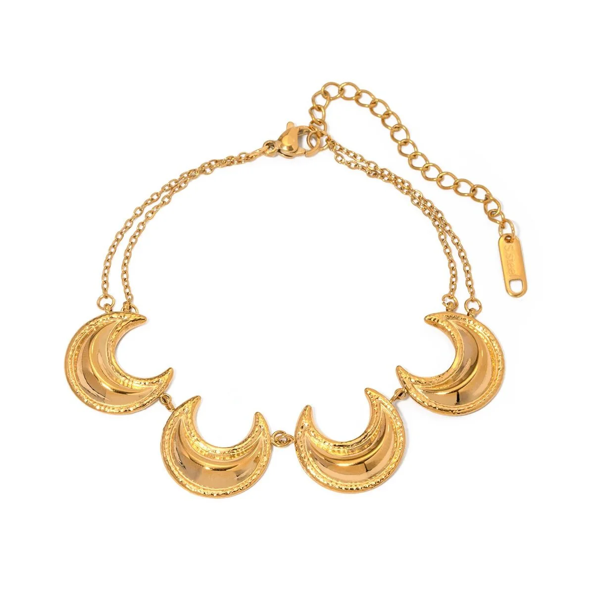 Golden Crescent Moon Astrology Necklace Bracelet Earrings Jewelry Set - Image 9