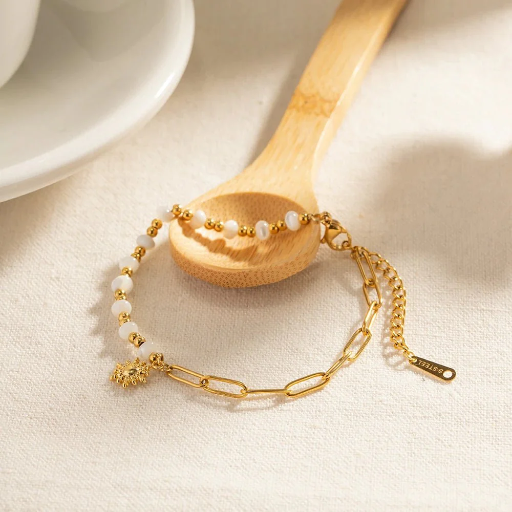 Golden Paperclip Boho Sun Bracelet - Image 3