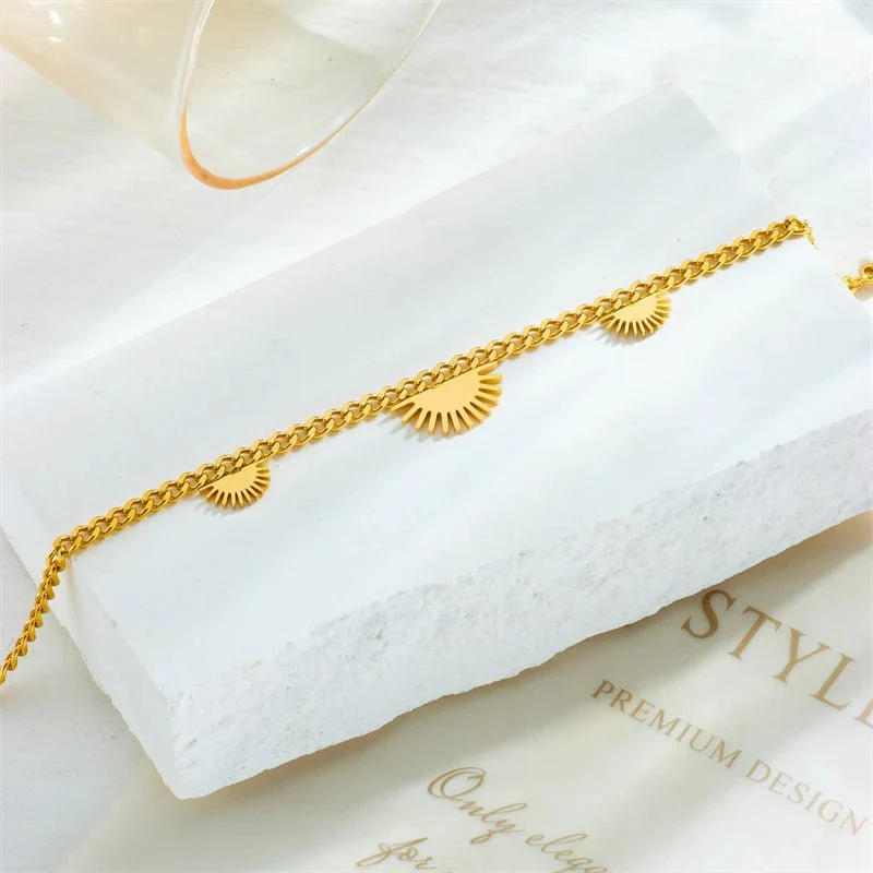 Half Sun Charm Necklace and Bracelet Set - Image 6