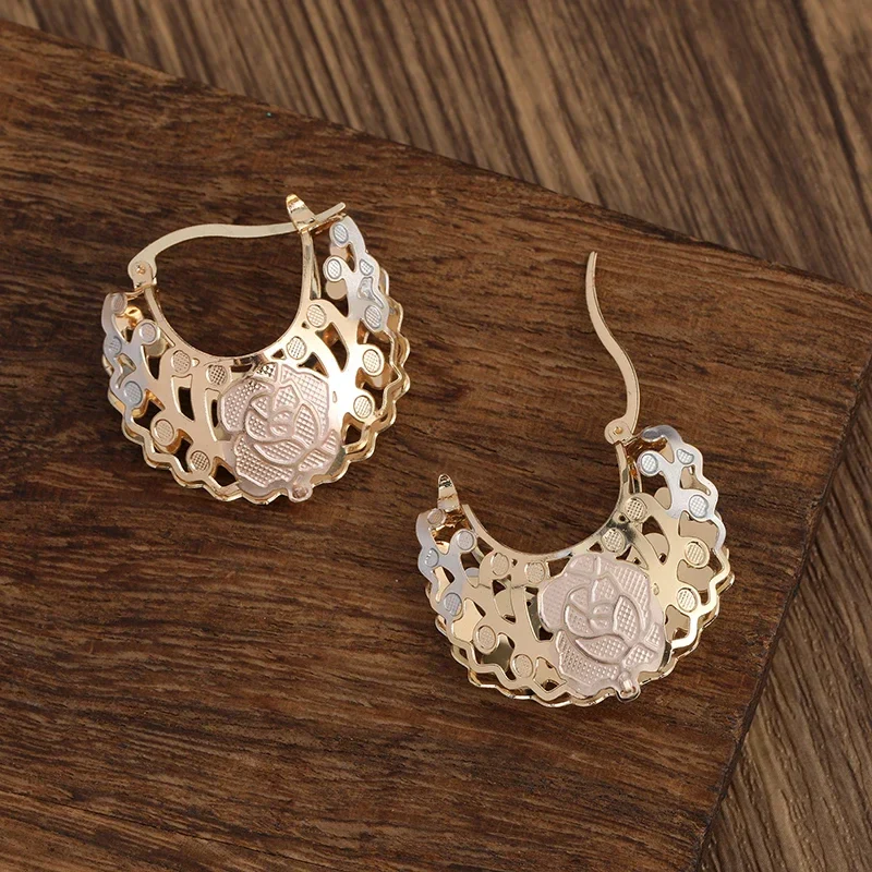 Intricate Open Floral Earrings - Image 3